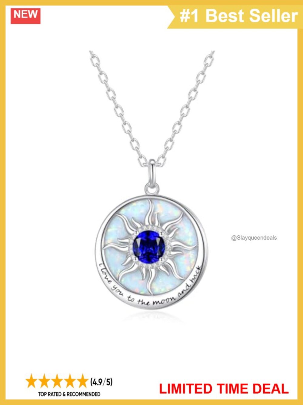FANCIME 925 Sterling Silver Sunflower Pendant Necklace 16+2 Inch